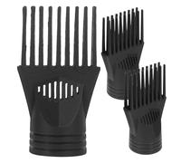 FRCOLOR Boquilla para Secador de Pelo 3 Piezas Negra Peine Concentrador de Plástico para Salón Accesorio de Repuesto para Peinado Profesional y Secado Rápido