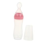 FRCOLOR Botella Alimentadora de para Bebés Ergonómica Antigoteo y Diseño Portátil Dispensador Multiusos para Transición de Alimentos Sólidos y Líquidos Rosa