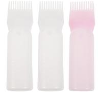 FRCOLOR Botella Aplicadora de Peluquería 3 Piezas 2 1 Rosa para Teñir Cabello Botella de Tinte Peine Integrado Herramienta Ligera para Salón y Uso Doméstico