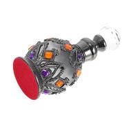 FRCOLOR Botella de Perfume Vacía y Dispensador de Aceites Esenciales 1 Unidad 15 Ml Bola Negra Brillante Vidrio Reutilizable para Viaje y Aromaterapia