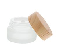 FRCOLOR Botella De Vidrio De Madera Para Líquidos De Arte De Uñas Vaso Limpiador De Herramientas De Arte De Uñas Con Tapa Recipiente De Vidrio Vacío Para Mezcla De Polvos