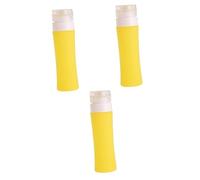 FRCOLOR Botellas De Viaje De Silicona De Boca Ancha 3 Unidades Rellenables Para Artículos De Tocador Jabones Líquidos Aceites Esenciales Camping Color Amarillo 80 Ml