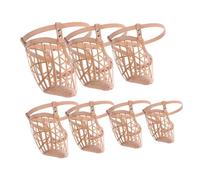 FRCOLOR Bozal para Perro Antimordeduras De Plástico con Correa Ajustable De Cuero PU, Juego 7 Tamaños Cesta Transpirable, Uso para Adiestramiento y Control De Perros Grandes