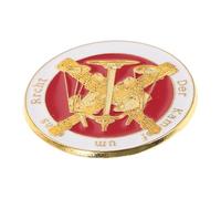 FRCOLOR Broche de Balanza y Espada Legal Metálico, Pin de Botón para Traje de Abogado, Accesorio Profesional para Eventos Legales, Color Dorado, Tamaño Estándar