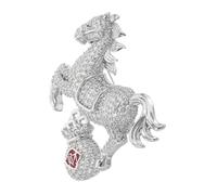 FRCOLOR Broche de Caballo Vintage con Diseño de Bolsa de Dinero Alfiler de Seguridad con Rhinestones Accesorio Zodiacal para Mujer Pin Decorativo para Bodas y Festivales