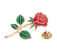 FRCOLOR Broche de Rosa Esmaltada Insignia de Flores para Mujer y Niña Decoración de Fiesta Baile Boda Prendedores de Solapa para Ropa Joyería Broche de Rosa