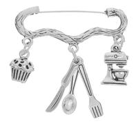 FRCOLOR Broche Delicado para Mujeres Diseño Único de Repostería, Aleación de Zinc en Color Plata, Pin Versátil para Diversas Ocasiones y Artesanía Superior