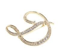 FRCOLOR Broche Inicial con Cristales para Mujer Pin Metálico Creativo para Mochila Sombrero Traje y Vestido Accesorio de Moda con Letra D Elegante y Versátil