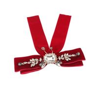 FRCOLOR Broche Lazo Barroco con Cristales Brillantes Alfiler Vintage de Terciopelo para Uniformes Escolares Cardigans y Bodas Accesorio Lolita Elegante para Cuellos