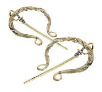 FRCOLOR Broche Penanular Geométrico Vikingo, Broche Medieval para Mujer, Accesorio de Ropa Nórdico en Cobre Antiguo, Doble Pack para Capa, Bolso y Cinturón, Estilo Renacentista Vintage