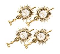 FRCOLOR Broche Religioso Dorado de Comunión 4 Unidades, Pin de Solapa Católico para Bufanda y Mochila, Pectoral del Santo Cáliz para Ceremonias y Accesorios Religiosos