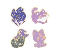 FRCOLOR Broches Decorativos de Gato en Aleación Delicados para Ropa y Bolsos, 4 Piezas Ideales para Navidad y Uso Diario