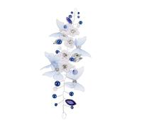 FRCOLOR Butterfly Rhinestone Wedding Headband Handmade Bridal Hair Band For Ladies Chinese Style Pearl Hairpin Comfortable Fit Crystal Hair Vine For Bride Festival Ceremony