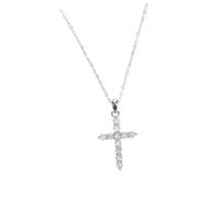 FRCOLOR Cadena de Suéter Cruzada Trenzada Colgante de Cruz de Cristal Dije de Cruz para Mujeres Niñas Collar de Cruces de Jesús Joyas Religiosas Mujer