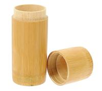 FRCOLOR Caja De Almacenaje Para Cerillas De Bambú Multipropósito Con Diseño Envolvente y Superficie Para Encender Frasco Decorativo Para Hogar y Oficina