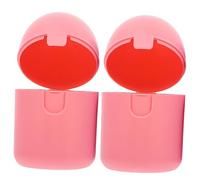 FRCOLOR Caja de Almacenamiento para Copas 2 Piezas, Resistente al Calor, Estuche Portátil de Plástico Rosa, Limpiador de Microondas, Organizador para Uso Doméstico y Viajes, Cuidado