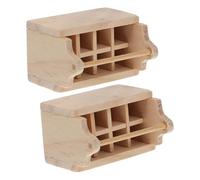 FRCOLOR Caja de Herramientas en Miniatura de Madera Natural 2 Unidades Accesorio para Decoración de Casas de Muñecas y Fotografía Modelo Realista para Escena y Mueble en Miniatura
