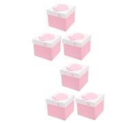 FRCOLOR Cajas De 6 Piezas caja de con tapa cajas de para sostenedor del anillo de la joyería cajas pequeñas cajitas pequeñas cajas de favor de fiesta Papel rosa