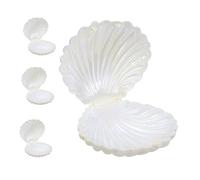 FRCOLOR Cajas de Dulces Forma de Concha de Sirena Perla Pequeña, 4 Unidades para Fiesta de Cumpleaños Temática Sirena, Decoración de Boda Mar y Almacenamiento de Joyas
