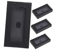 FRCOLOR Cajas De Embalaje Para Pajaritas Hombre Negro 4 Pcs Ventana Transparente y Estampado Serpiente Organizador Elegante Para Bodas Eventos Obsequio Fiesta