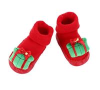 FRCOLOR Calcetines Navideños Antideslizantes para Ñiño 12-24 Meses Calcetines de Suelo Verdes Partículas de Agarre y Cálidos para Pequeños en Invierno