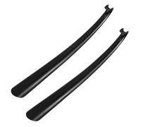 FRCOLOR Calzadores de Viaje Portátiles para Mujer y Personas Mayores de Plástico Negro, Herramienta Compacta Ligera para Botas y Zapatos, 2 Piezas Ideales para Uso Diario y Viajes