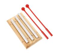FRCOLOR Campana de Mano de Tres Tonos para Instrumento Musical Orff de Percusión con Chime Trío para Aula Mindfulness y Relajación Control de Volumen Color Marrón