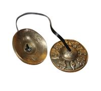FRCOLOR Campanas De Meditación Tingsha De Cobre Puro, Par De Platillos De Percusión Nepalíes, Instrumento Tradicional Para Yoga y Meditación, Sonido Claro y Duradero, Uso Ritual Espiritual