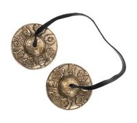 FRCOLOR Campanas Tingsha De Latón Para Meditación y Rituales Vajrayana, Platillos De Percusión Manual Sonido Armónico, Accesorios Étnicos Para Relajación, Atención Plena y Terapia Sonora