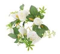 FRCOLOR Candelabro de Flores Simuladas, Flor de Simulación, Blanco, Plástico y Tejido, Decoraciones de Mesa de Boda para Recepción, Decoración Romántica para Citas y Hogar