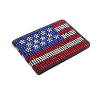FRCOLOR Car Folder con Diseño de Bandera Americana de Rhinestones Organizador Resistente para Tarjetas de Licencia de Conducir y Esenciales Compacto para Coche Accesorios