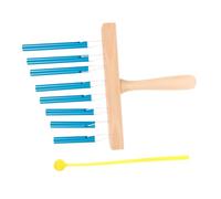 FRCOLOR Carrillón De Viento De 8 Barras En Aluminio Sólido, Color Azul Real, Instrumento De Percusión Manual Con Baqueta Para Niños y Uso Educativo, Campana Musical Para Iniciación y Enseñanza Musical