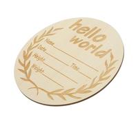 FRCOLOR Cartel Redondo de Nacimiento para Madera Natural Placa Anuncio Decorativa para Recién Nacido Señal para Regalo Útil y Decoración Shower