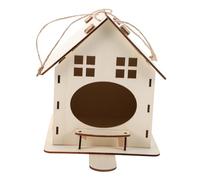 FRCOLOR Casa de Pájaros de Madera sin Pintar Colgante para Jardín y Interior Nido para Aves DIY Comedero Natural para y Decoración Funcional para Exteriores Interiores