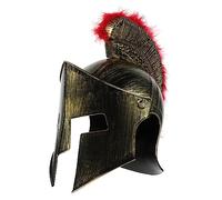 FRCOLOR Casco Romano Adulto Casco De Guerrero Pequeña Cresta Roja Disfraz De Soldado Romano Para Eventos De Disfraz y Fiestas Temáticas