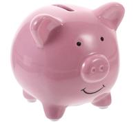 FRCOLOR Cerámica Hucha Cerdito Rosa Mini Alcancía Monedas para Niñas Bote Ahorrador Diseño Adorable Regalo Decorativo Hogar