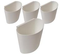 FRCOLOR Cesta Colgante de Plástico Blanca 4 Piezas para Carrito Organizador Portátil de Almacenamiento Multifuncional para Salón Cocina y Hogar Cubo Compacto para Residuos y Utensilios