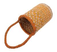 FRCOLOR Cesta Uso Tejida de Mano Almacenamiento Cilíndrica a de Hierba Marina con Diseño Ahorrador de Espacio Multipropósito y para Viajes y Regalos