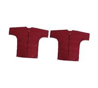 FRCOLOR Chaqueta Peluquero 2 Uds Bata De Aseo Peluquero Capa De Peluquería Capa De Corte De Pelo Delantal Chaqueta Ropa De Trabajo Ropa De Pelo Rojo