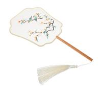 FRCOLOR Chinese Hand Fan Embroidered Cloth Fan For Women Lightweight Double-sided Traditional Dance Accessory For Hanfu Qipao Festivals And Performances