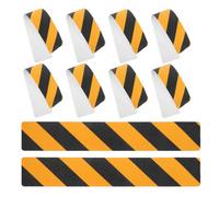FRCOLOR Cinta Antideslizante para Escalones, Cinta de Agarre Antideslizante de Pvc 10 Piezas 61x10cm, Pre-cortada, Grano 80, Negro y Amarillo, para Escaleras y Suelos Alicatados,