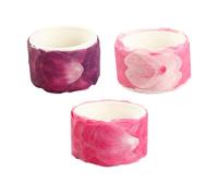 FRCOLOR Cinta Washi Adhesiva de Pétalos 3 Piezas (Vino Tinto, Rosa y Morado) para Scrapbooking, Manualidades y Decoración de Agendas, Papel Autoadhesivo sin Residuos, Material Creativo