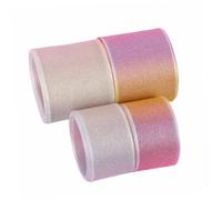 FRCOLOR Cintas De Gasa Degradadas De Colores Para Bricolaje 4 Piezas 25mm y 40mm Multicolor Para Diademas y Decoración De Fiesta