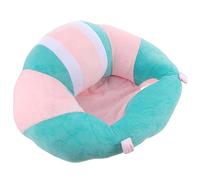 FRCOLOR Cojín De Peluche Para Ñiño Soporte De Asiento Niños, Asiento Multifuncional Ajustable, Felpa Suave Cristal, Color Verde Claro y Rosa, Para Aprender a Sentarse y Jugar, Diámetro 45 Cm, 1 Unidad