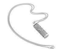 FRCOLOR Colgante Hueco Unisex con Grabado Seis Palabras Verdaderas Amuleto Budista para Cenizas Collar Tubo Funcional para Diario y Viaje