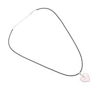 FRCOLOR Collar Colgante Corazón 20Mm Cristal Natural Rojo Sandía Cadena Ajustable Poliuretano Joyería Mujer para San Valentín y Uso Diario Elegante y Delicado
