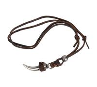 FRCOLOR Collar De Dientes De Canino Para Hombre Joyería Vikinga De Cuerda De Cuero Para Tribus y Ceremonias