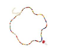 FRCOLOR Collar De Hongos Creativo Manual Cadena Cuello Colgante De Cadena De Cuentas Accesorio Para Collar Decoración Cuello Joyería Para Regalar Mujeres