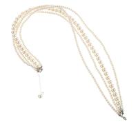 FRCOLOR Collar de Perlas de Varias Hebras para Mujer Diseño Vintage y Barroco, Gargantilla Apilada de Plástico Beige Adecuado para Bodas y Fiestas