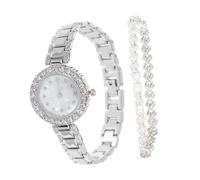 FRCOLOR Conjunto De Pulsera De Reloj De Gemas para Mujer Obsequio para Aniversario Pulsera De Acero Inoxidable Diseño De Gemas para Diario